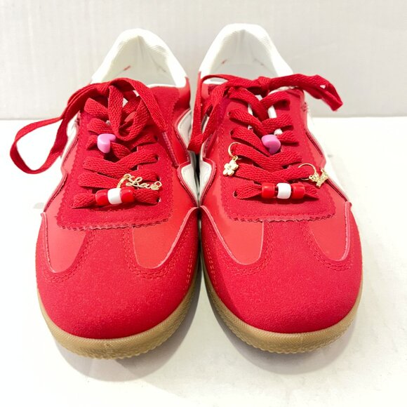 Red Madden Girl Sneakers with Shoelace Charms - Picture 3 of 9